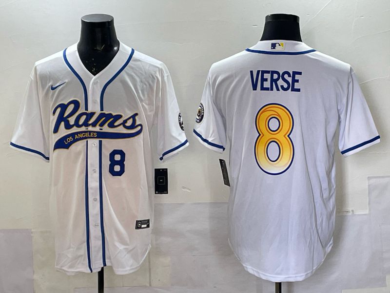 Men 2025 Los Angeles Rams #8 Verse white Joint Name Nike Limited NFL Jersey style 002->los angeles rams->NFL Jersey